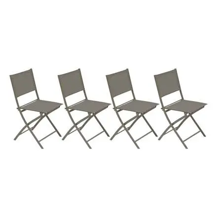 Lot de 4 chaises de jardin pliante MODULA Noisette / Café Haute Qualité