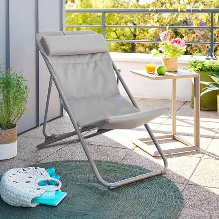 Chilienne de jardin empilable pliable MIRAEL Noisette / Café Prix Cassé