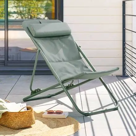 Chilienne de jardin empilable pliable MIRAEL Vert laurier Nouveauté