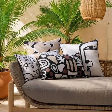 Housse de coussin d&rsquo;extérieur rectangulaire NOLAN Noir Prix Cassé