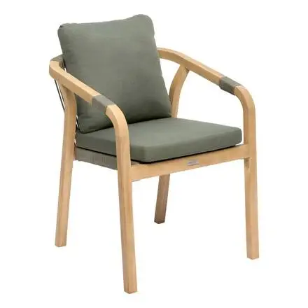 Fauteuil de jardin empilable PAPOUASIE Vert laurier / Acacia Remise
