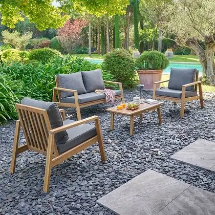 Marque Salon de jardin TIWI Gris / Acacia