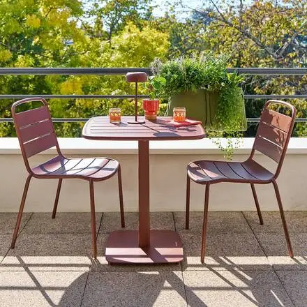 Table de jardin carré ALEGORIA Acajou Meilleur Choix