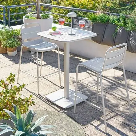 Table haute de jardin carré ALEGORIA Argile Promotion Saisonnière