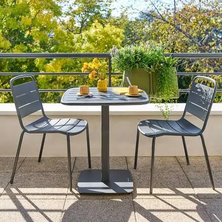 Table de jardin carré ALEGORIA Graphite Super Prix