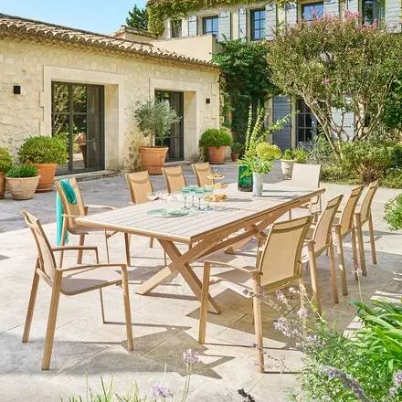 Table de jardin extensible rectangulaire AXIOME Argile / Honey Jusqu&rsquo;à Épuisement Des Stocks