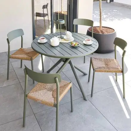 Prix Bas Table de jardin rond NEBULLIA Vert laurier