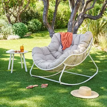 Promotion Ensemble fauteuil bascule PAOPAO + table d’appoint SAONA Argile