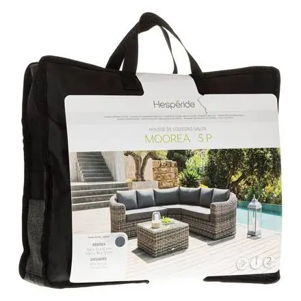 Dernière Chance Housse de coussin pour salon MOORÉA 5 places Terre d&rsquo;ombre