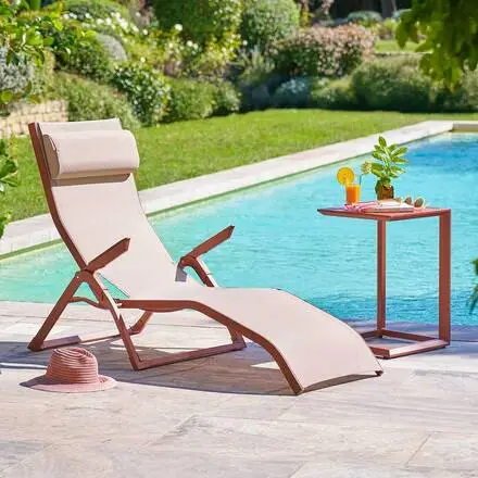 Remise Table d&rsquo;appoint de jardin carré ÉVASION Acajou