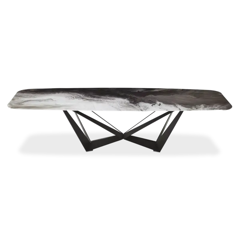 Skorpio Crystalart – Table de salle à manger avec plateau Crystalart par Cattelan Italia Populaire