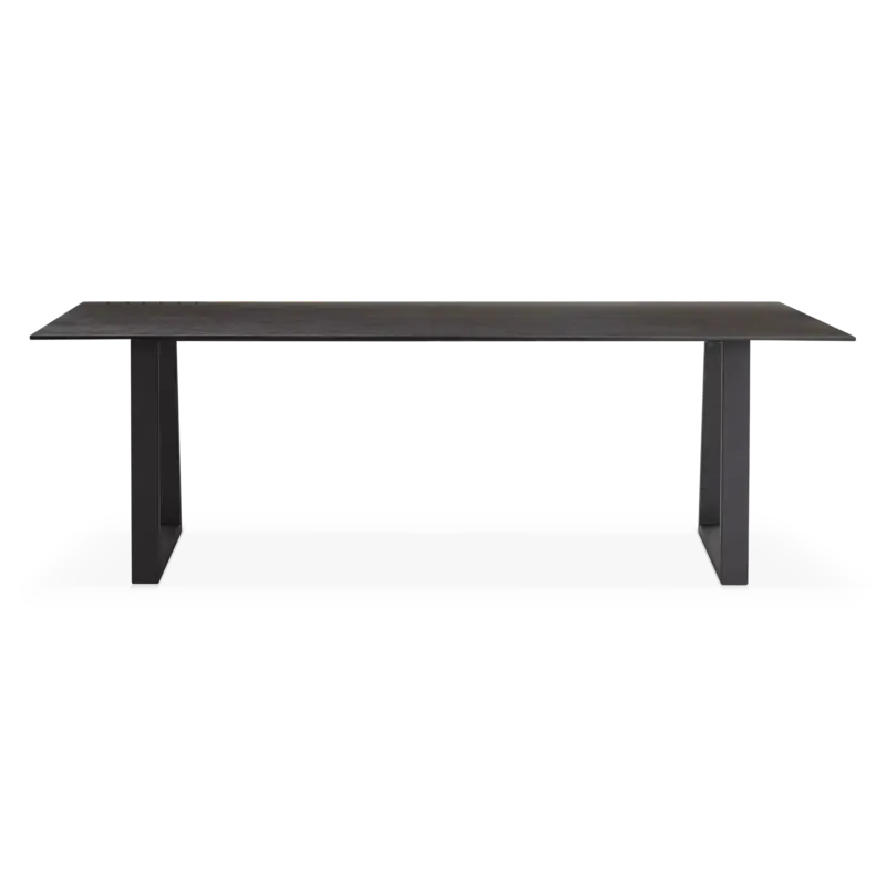 Spinoza - Table de salle à manger avec plateau à effet métal brut Prix Bas