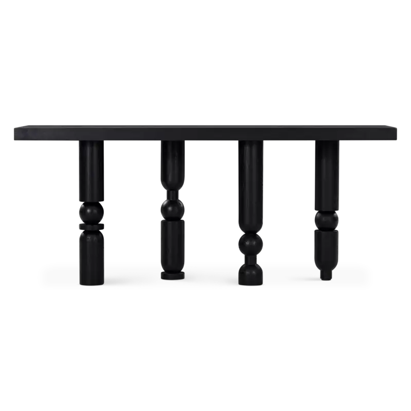 Hokina - Console en chêne teint noir Super Prix