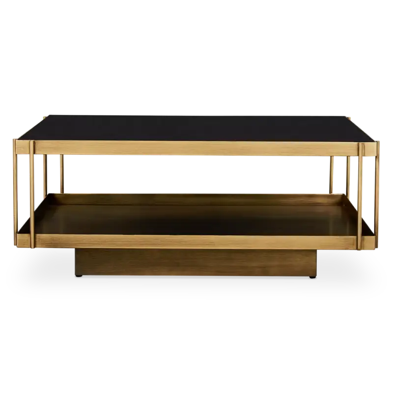Satisfait Ou Remboursé Finch – Table basse en verre et laiton