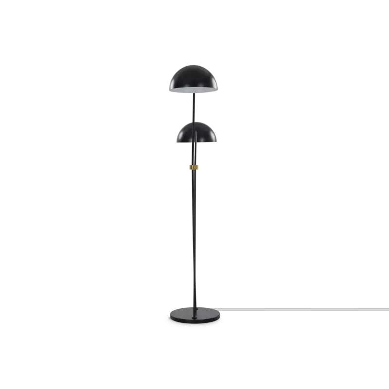 Faven – Lampe sur pied en métal noir et laiton Jusqu&rsquo;à Épuisement Des Stocks