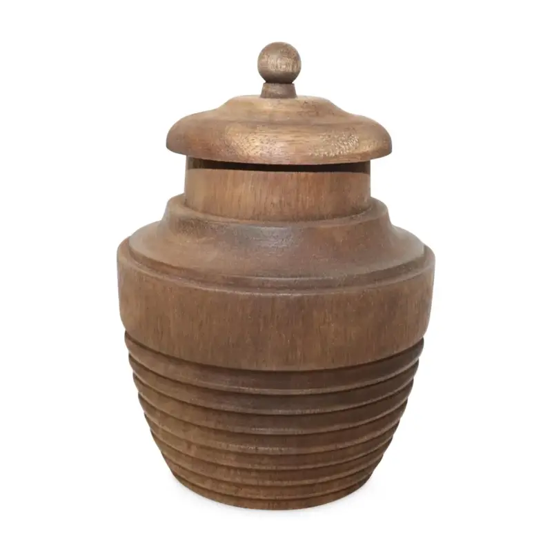 Mila II - pot en bois artisanal avec couvercle Meilleure Vente