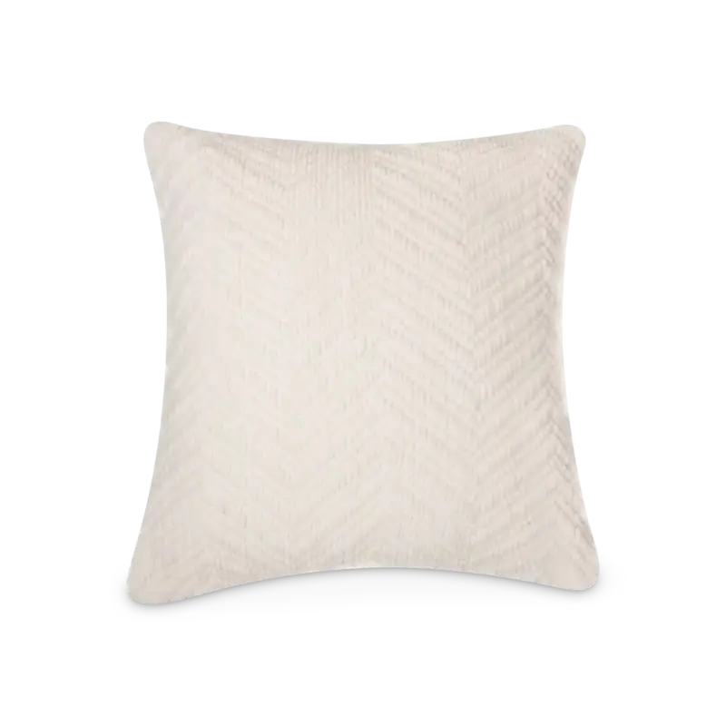 Commander Vite Emy – coussin en chenille ivoire à motif chevron