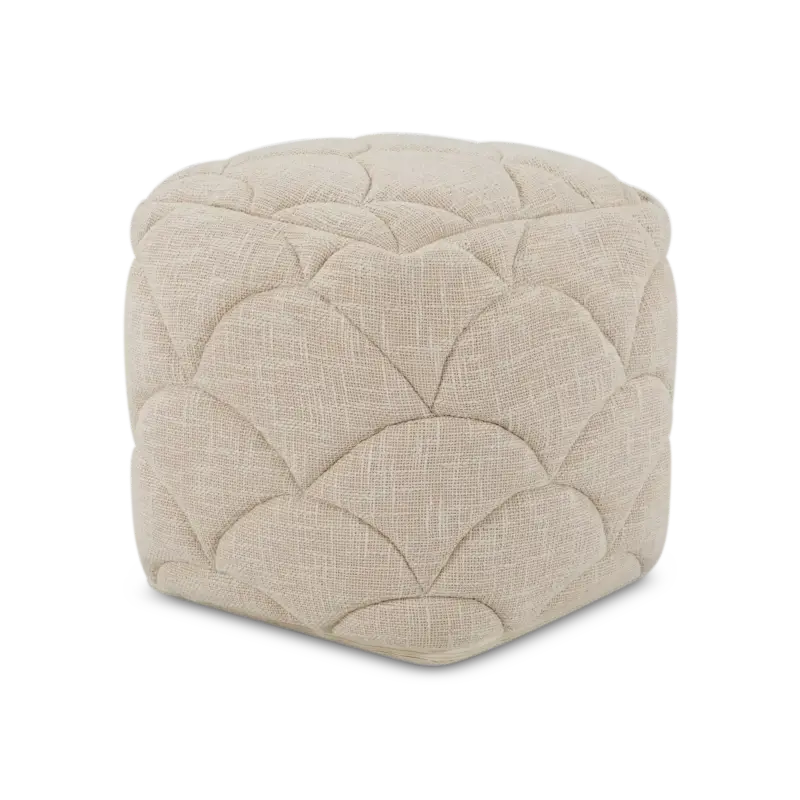 Quantité Limitée Tuscaro – pouf cubique en coton texturé