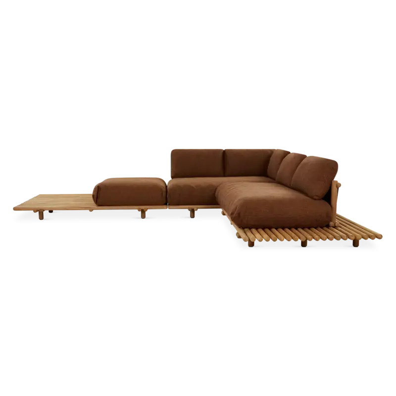 Sticks - Sectionnel modulaire extérieure en teck par Cane-line Commander Maintenant