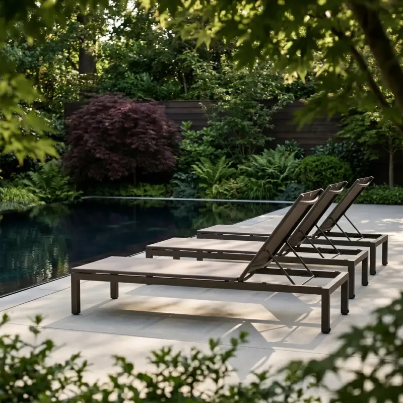 Cadzand - Chaise longue extérieure en textilène Certifié
