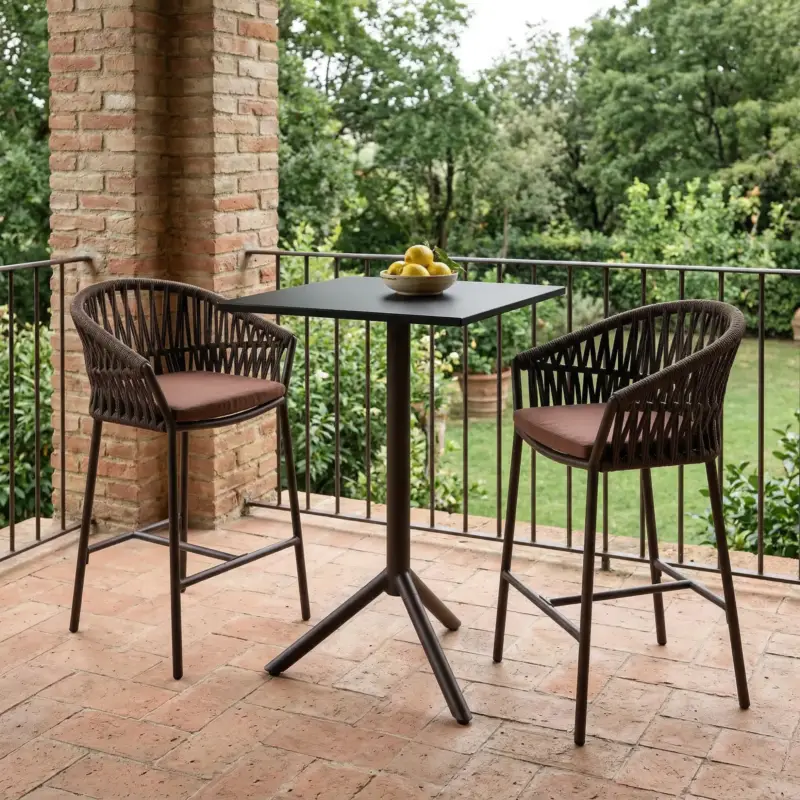 Livraison Express The Thing - Table hauteur comptoir extérieure en aluminium
