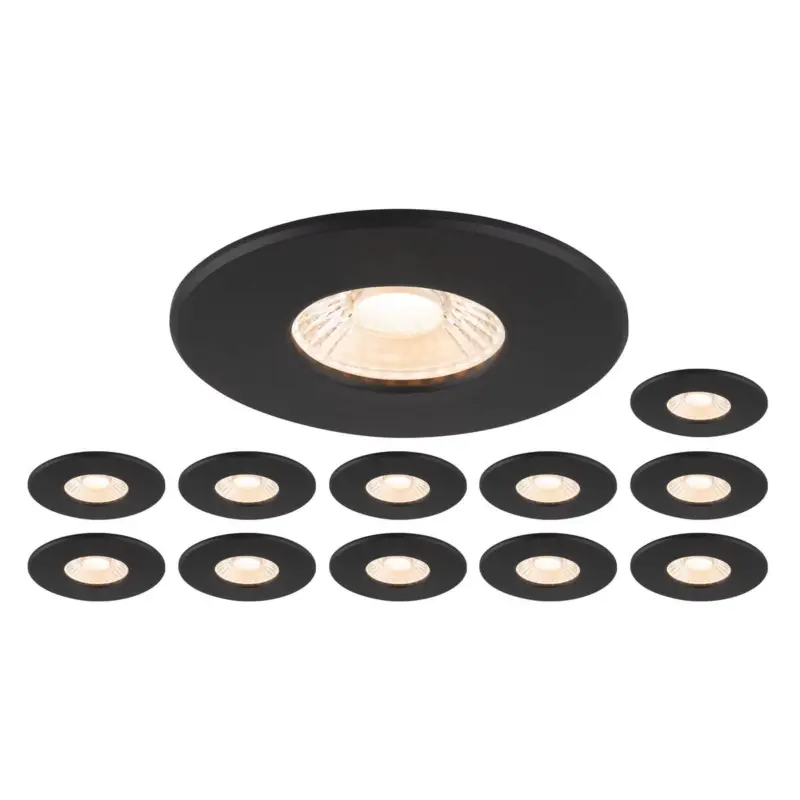 Prix Réduit Kit composé de 12 x 1007095 UNIVERSAL DOWNLIGHT PHASE IP65 38° + 1007096 Cache UNIVERSAL DOWNLIGHT IP65 noir R