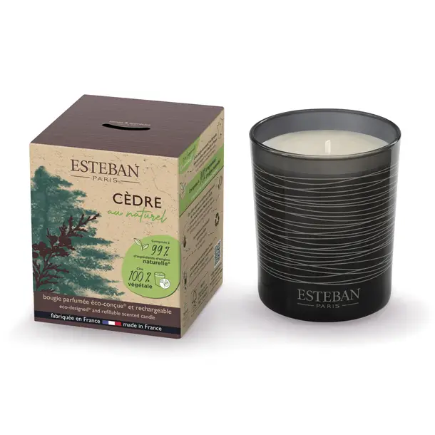 Bougie parfumée Cèdre naturel Esteban Vente Flash