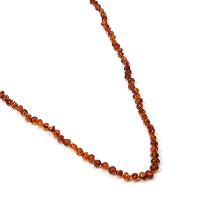 Nouvelle Collection Collier perles d'ambre cognac