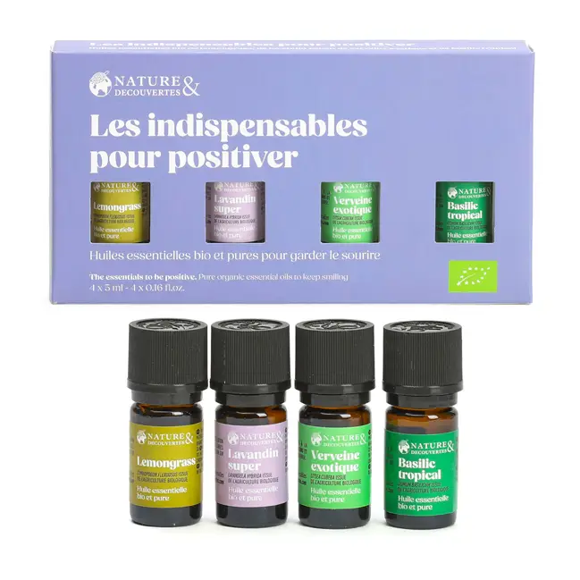 Coffret 4 huiles essentielles positiver Jusqu'à Épuisement Des Stocks