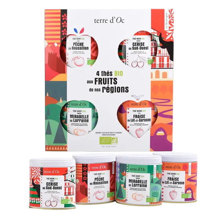 Marque Coffret 4 thés bio fruits des régions
