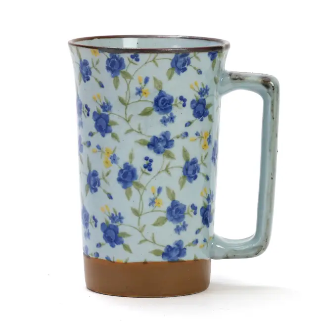 Prix Promo Mug fleuri en céramique Bleu