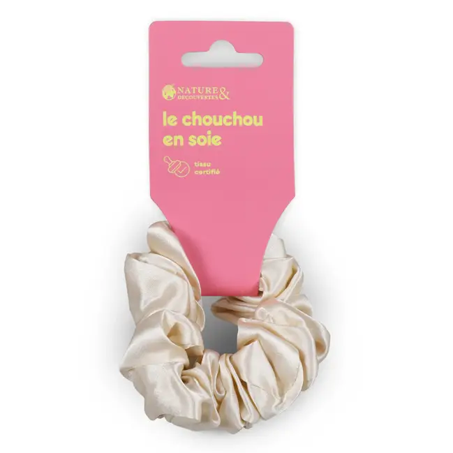 Achat Immédiat Chouchou pure soie certifiée Beige