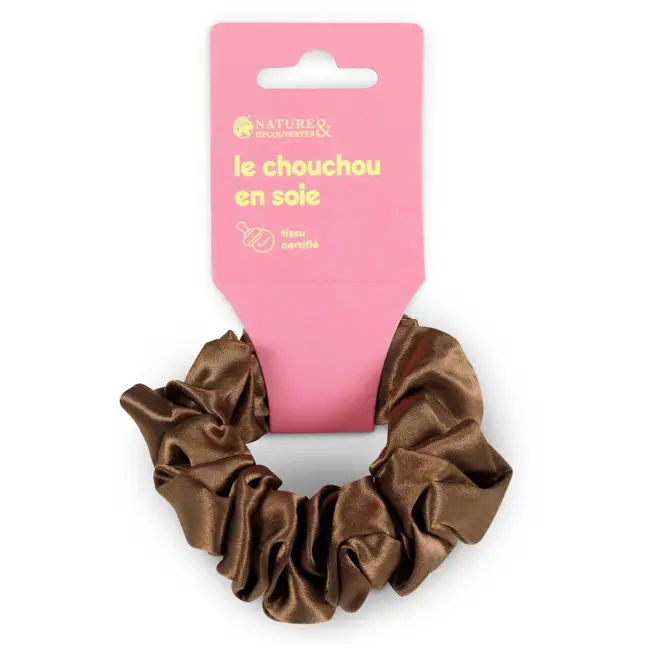 Chouchou pure soie certifiée Marron Top Vente