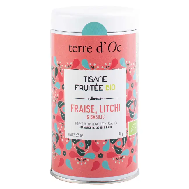 Tisane fraise litchi basilic bio Commander Vite