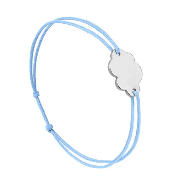 Soldes Bracelet enfant plaqué argent avec cordon Le Vent à la Française Nuage