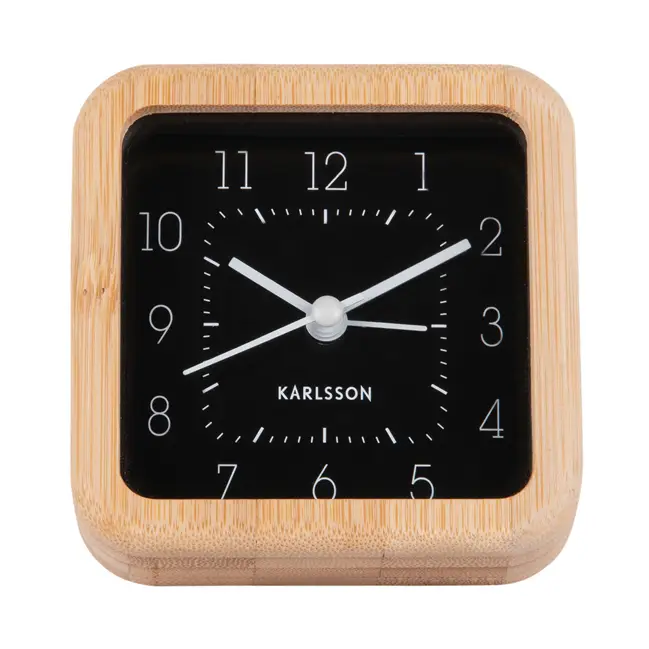 Réveil Neat Karlsson noir en bambou Carré Offre Spéciale