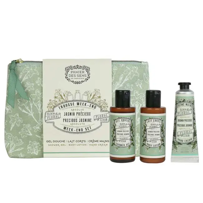 Retour Gratuit Trousse de voyage Jasmin précieux douche lait corps crème main Panier des Sens