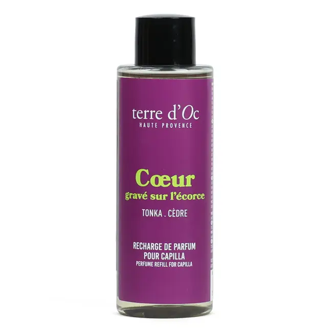 Cœur gravé sur l'écorce recharge Capilla parfumé cèdre tonka 150 ml terre d'Oc Paiement Sécurisé