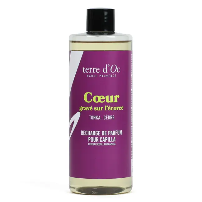 Commande En Gros Cœur gravé sur l'écorce recharge Capilla parfumé cèdre tonka 400 ml terre d'Oc
