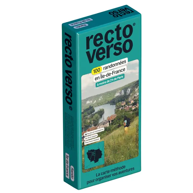 Recto Verso carte-méthode 100 randonnées en Île-de-France à moins de 2h de Paris Achat Immédiat