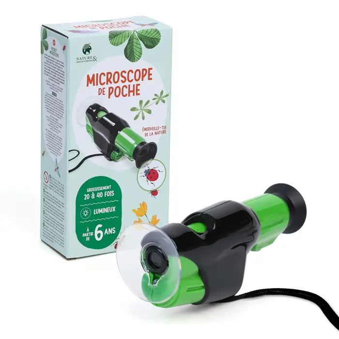 Microscope de poche lumineux grossissement 40X pour enfants Must-Have