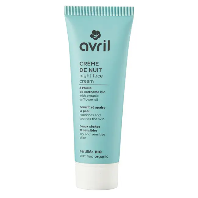 Expédié Aujourd&rsquo;hui Crème de nuit bio à l'huile de carthame peaux sèches et sensibles 50 ml Avril