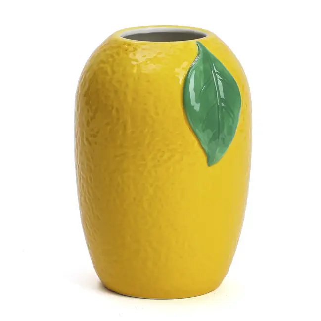 Vase décoratif trompe-l’œil citron Dolce Vita en dolomite Offre Spéciale