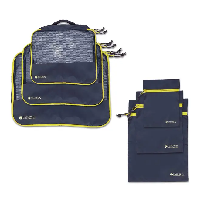 Authentique Kit organiseur 6 pochettes de voyage bleu marine
