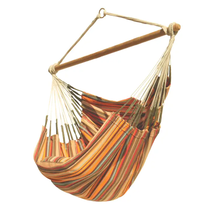 Acheter Direct Chaise hamac matelassée simple Aguilas bayadère orange fabrication artisanale