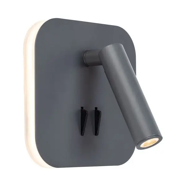 Applique Liseuse LED DEEP Gris anthracite 9W Blanc Chaud Usine Directe