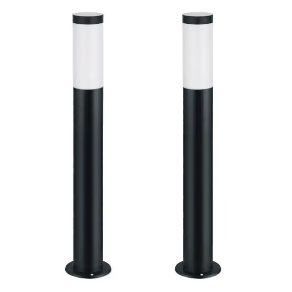 Lot de 2 Bornes de jardin Grande VALENTE anthracite H 80cm E27 Nouveauté