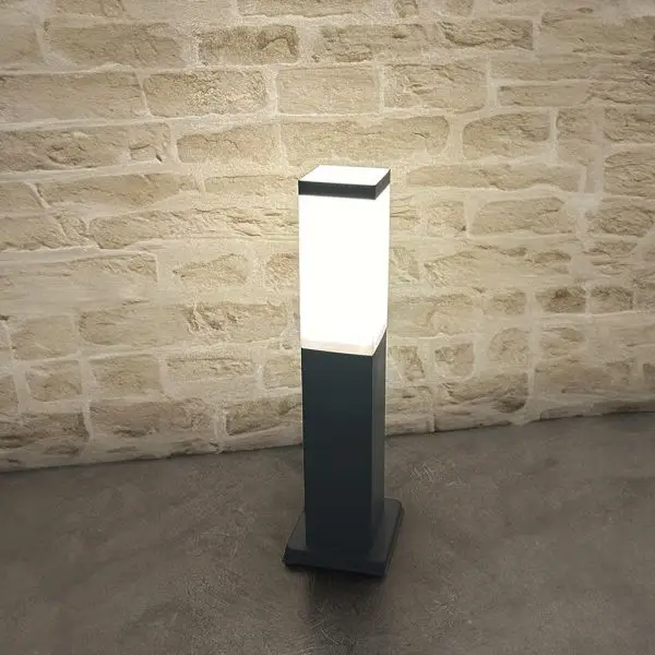 Dernière Chance Borne extérieure anthracite VALENTE carré 45cm IP44