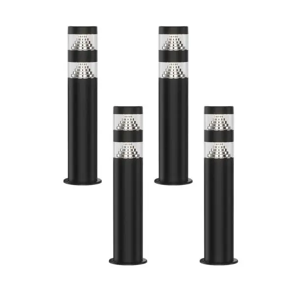 Haute Qualité Lot de 4 Bornes pour jardin NORA Noir 9W 4000K - H40cm