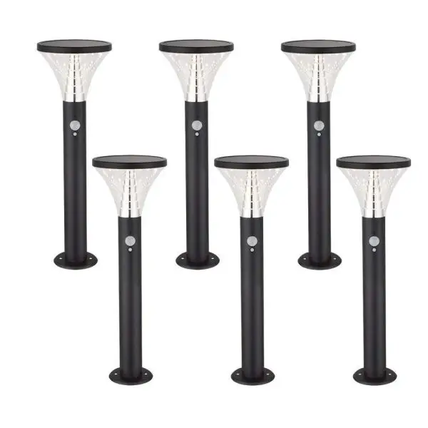 Lot de 6 Bornes Solaires BENIDORM puissante avec détecteur 3 modes - H50cm Retour Gratuit